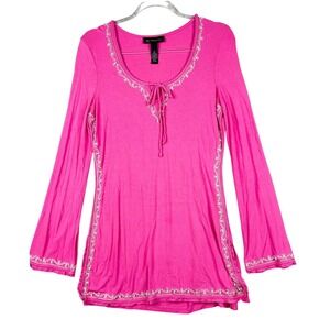 INC International Concepts Pink Embellished Tunic Top Women's Medium